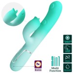 PRETTY LOVE - VIBRATORE MULTIFUNZIONE CONIGLIO GIGI VERDE ACQUA
